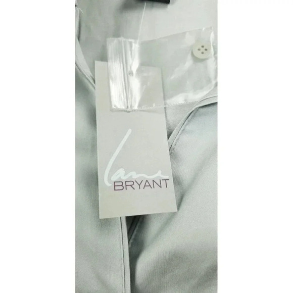 Lane Bryant Size 18 Women's Gray V Neck Long Sleeve Button Up Shirt NWT - Picture 7 of 10